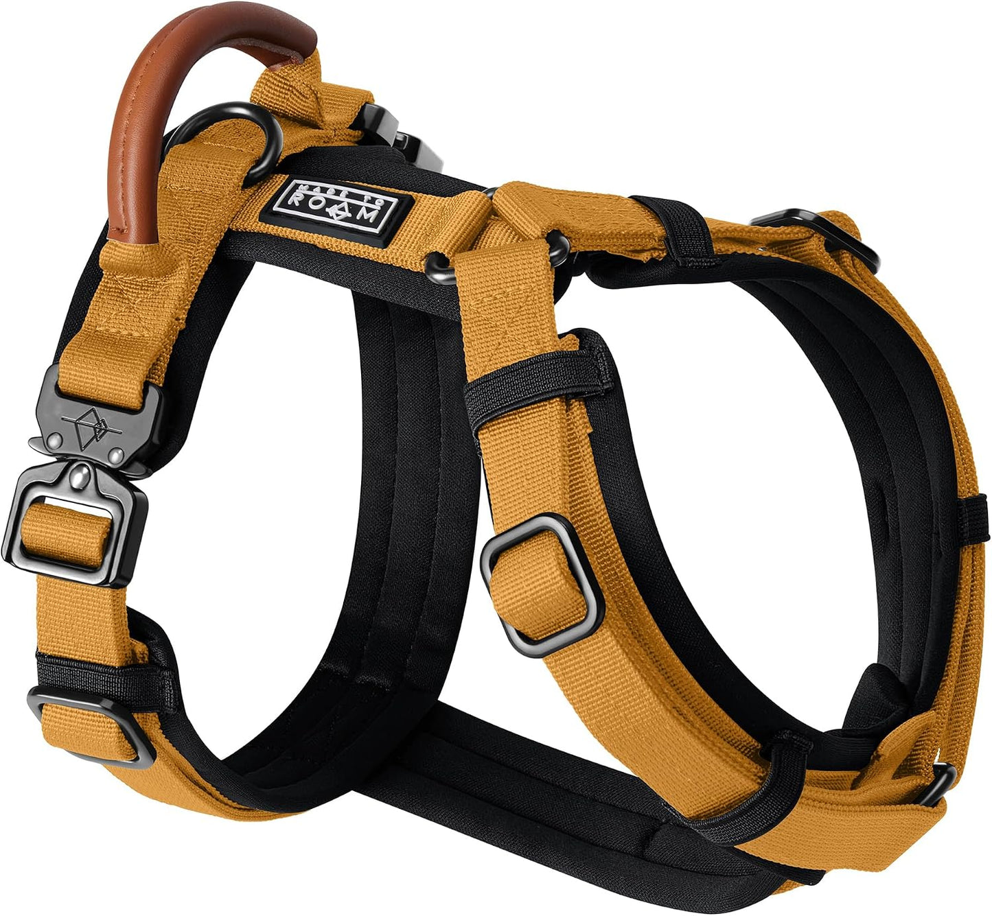 MADE TO ROAM Premium Explorer Harness - Y-Shaped Dog Harness with Adjustable Durable Nylon, Soft Padding, Metal Buckles and Leather Handle for Small, Medium, Large Dogs (Vermont Weekends, Size 4) - Image 14