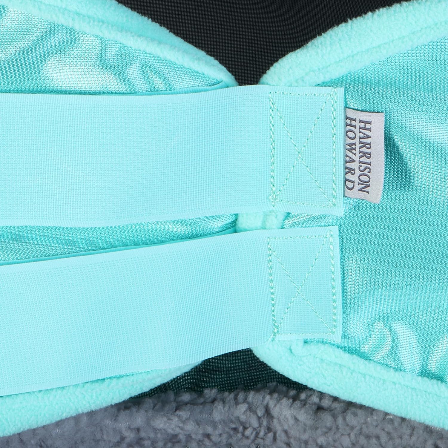 Close up of fleece padding on Harrison Howard fly mask