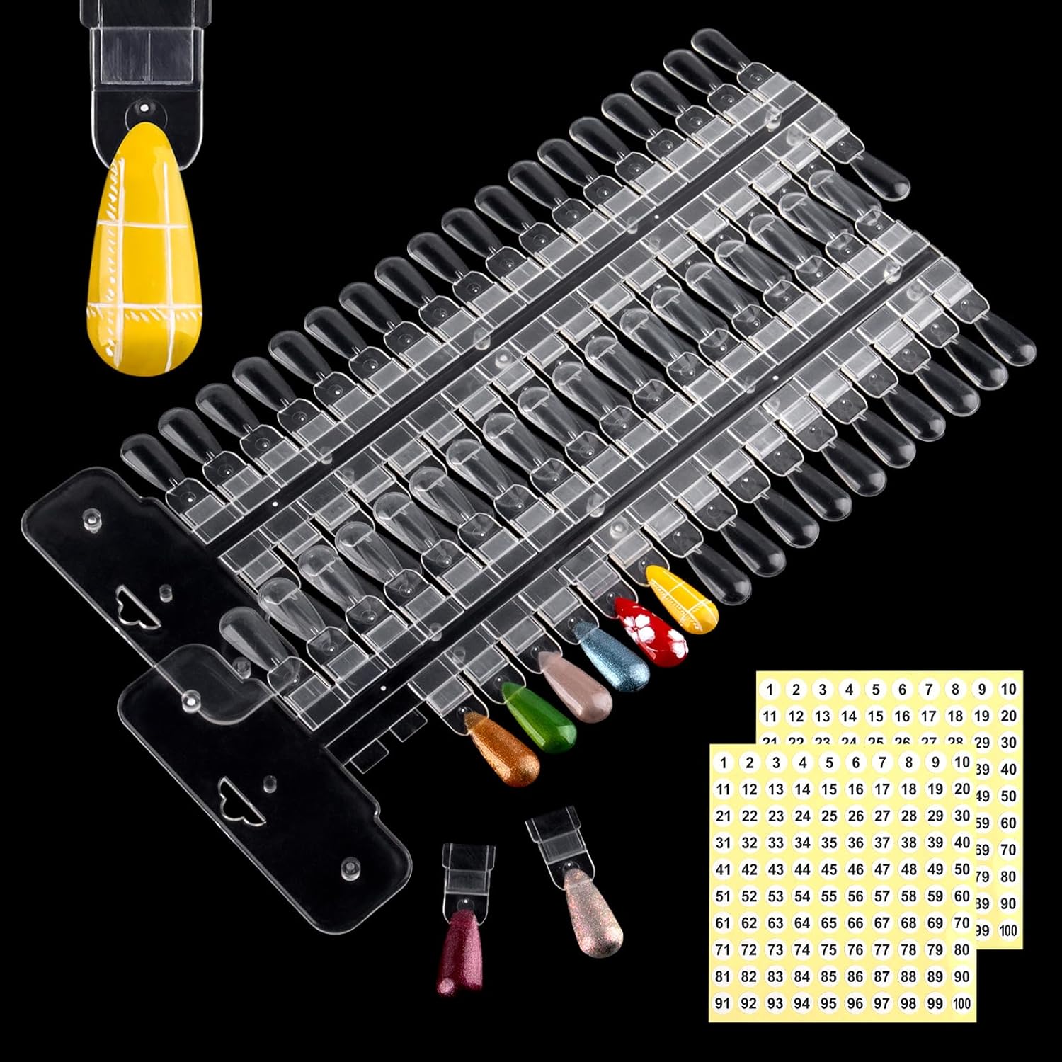 Bqan 72 pieces nail swatch set front view for color display
