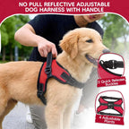 Copatchy adjustable dog harness side profile with reflective strips