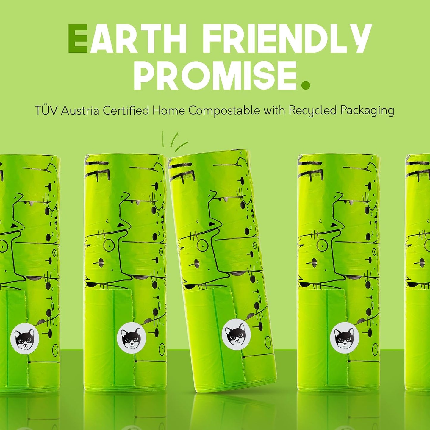 NF T51-800 compliant compostable pet waste bags 30 count