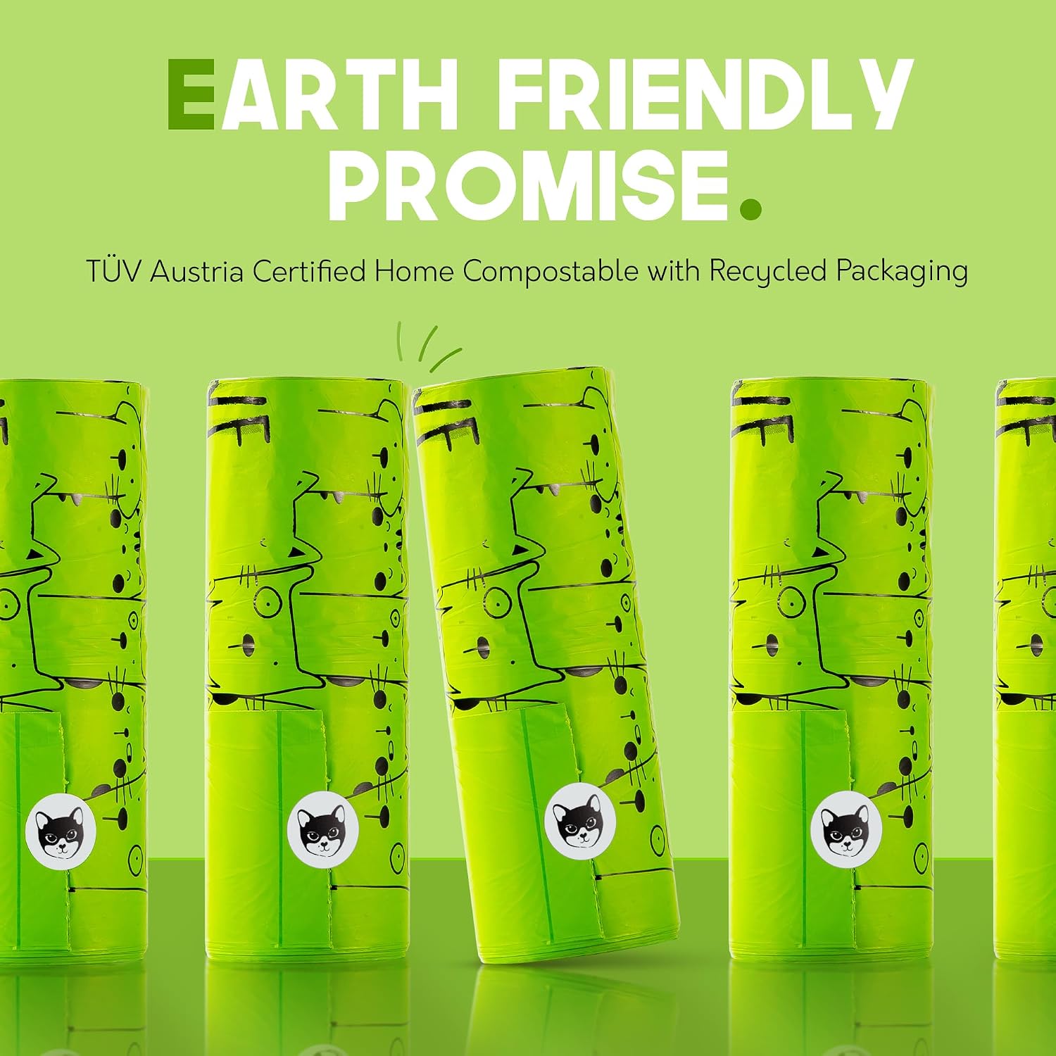 NF T51-800 compliant compostable pet waste bags 30 count