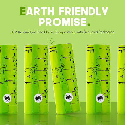 NF T51-800 compliant compostable pet waste bags 30 count