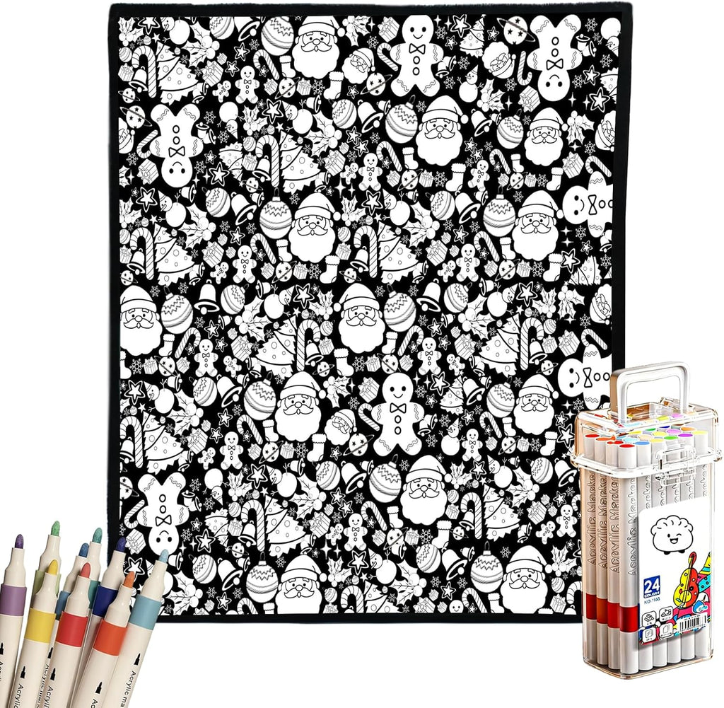 Demonstration of washing the DIY coloring blanket to reset the creative canvas