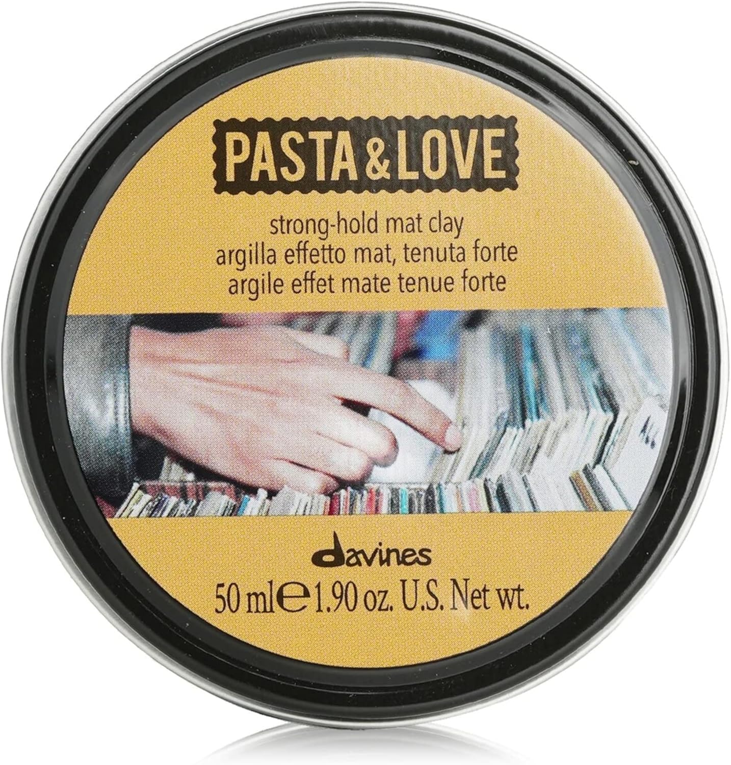 Davines Pasta and Love Mens Strong Hold Styling Clay 50ml front view matte hair paste for men