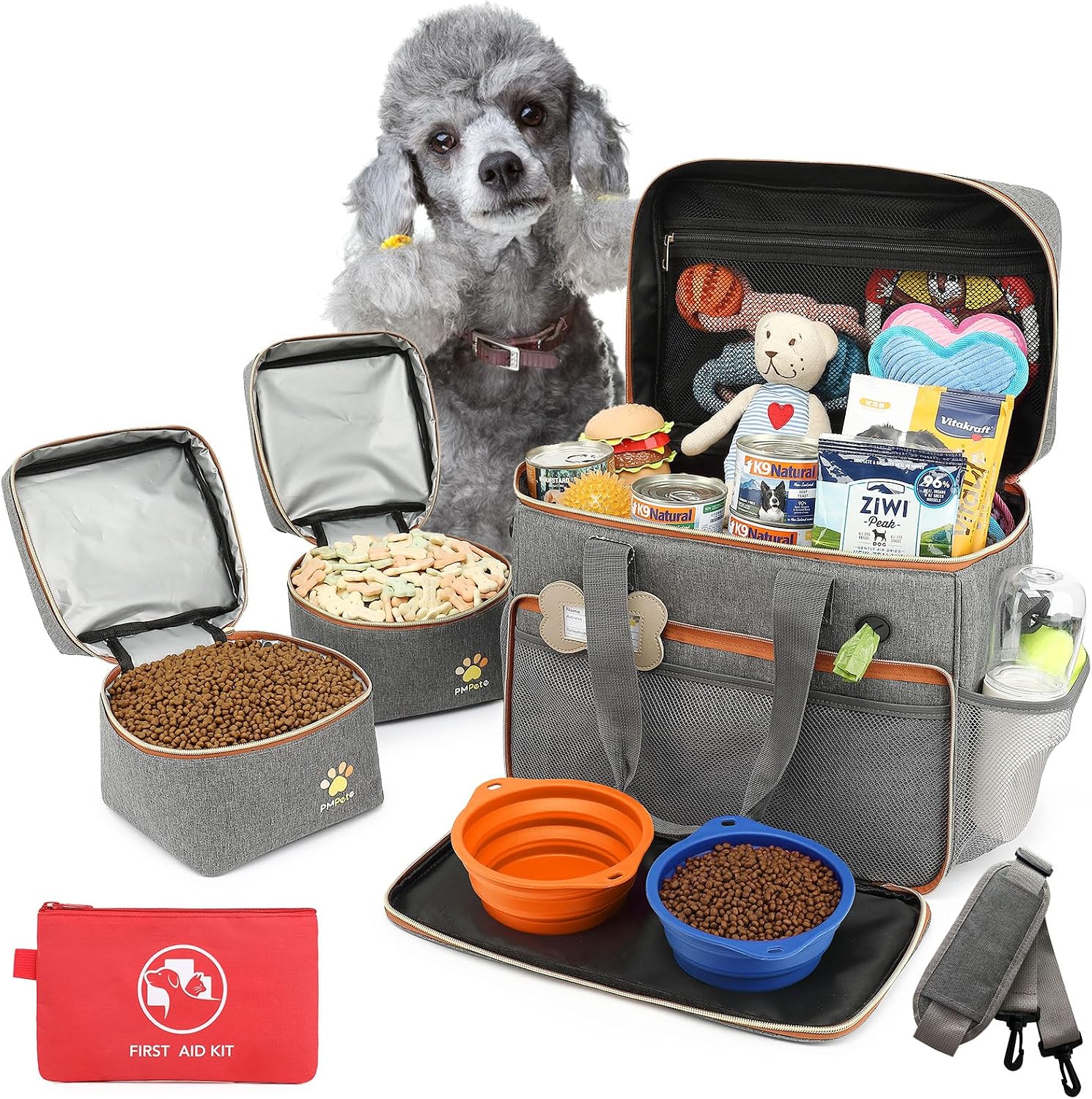 Dog Travel Bag for Traveling| Week Away/Overnight Travel Accessories with Multi-Function Pockets|Pet Travel Set for Dog and Cat|Ultimate Gift for Dog Moms &Dads, Doggy Lovers &Pet Owners - Image 11