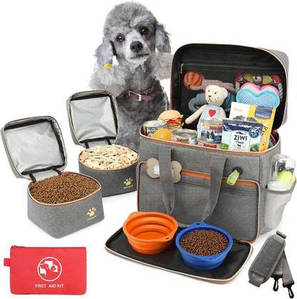 Dog Travel Bag for Traveling| Week Away/Overnight Travel Accessories with Multi-Function Pockets|Pet Travel Set for Dog and Cat|Ultimate Gift for Dog Moms &Dads, Doggy Lovers &Pet Owners - Image 11