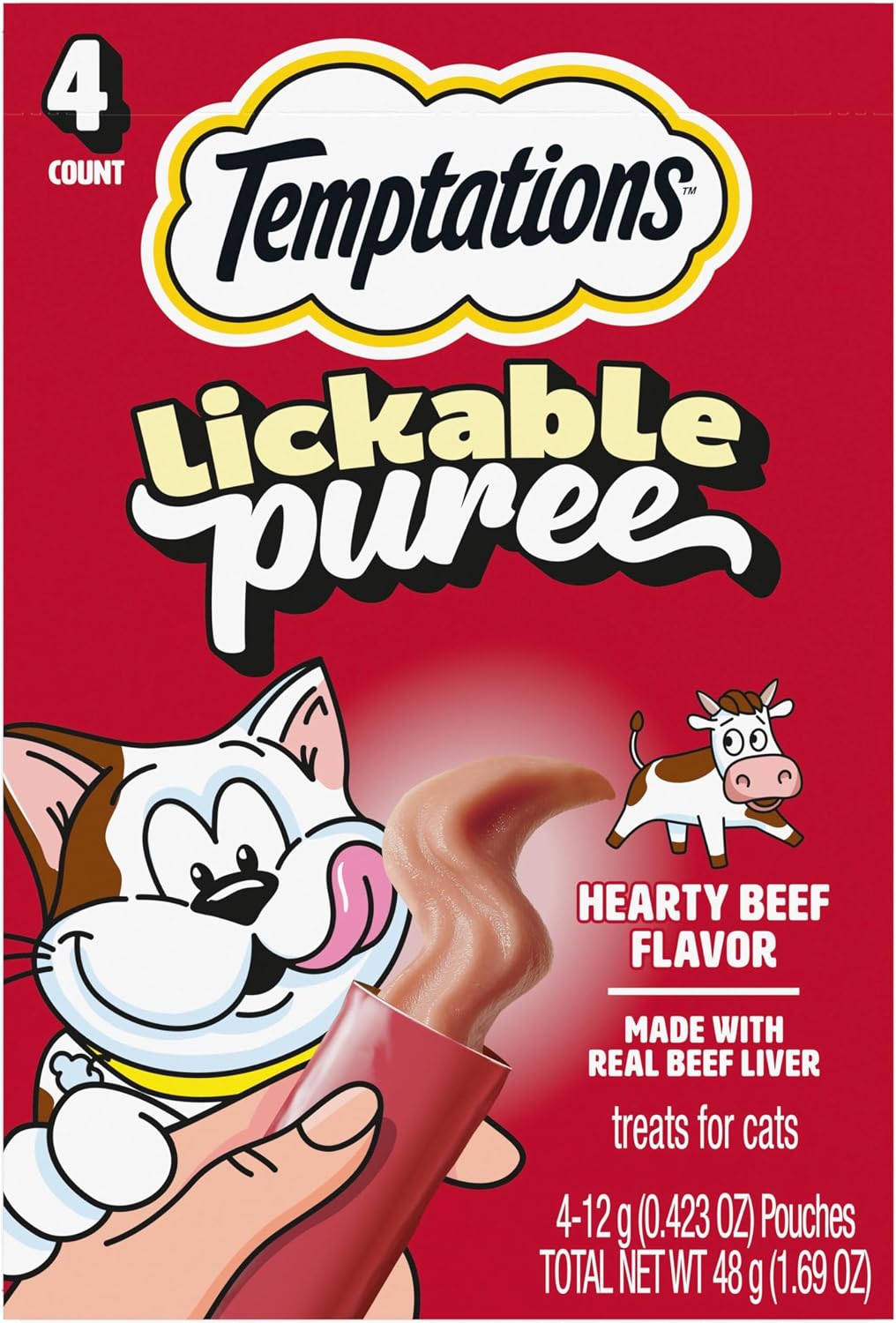 Temptations Creamy Puree Squeezable Lickable Cat Treats, Wet Cat Treats with Chicken, 0.42 oz. Tubes, 16 Count - Image 13