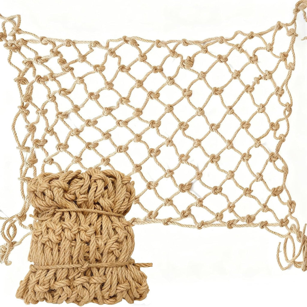 Harernet Jute Hemp Rope Net front view for balcony safety