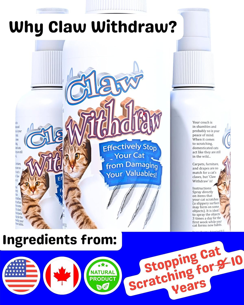 Pet MasterMind Claw Withdraw non staining cat repellent spray for rugs and carpets