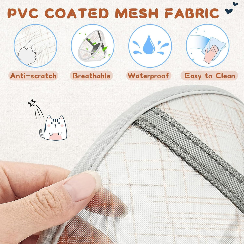 Supet air mesh cat recovery collar showing secure adjustable velcro closure