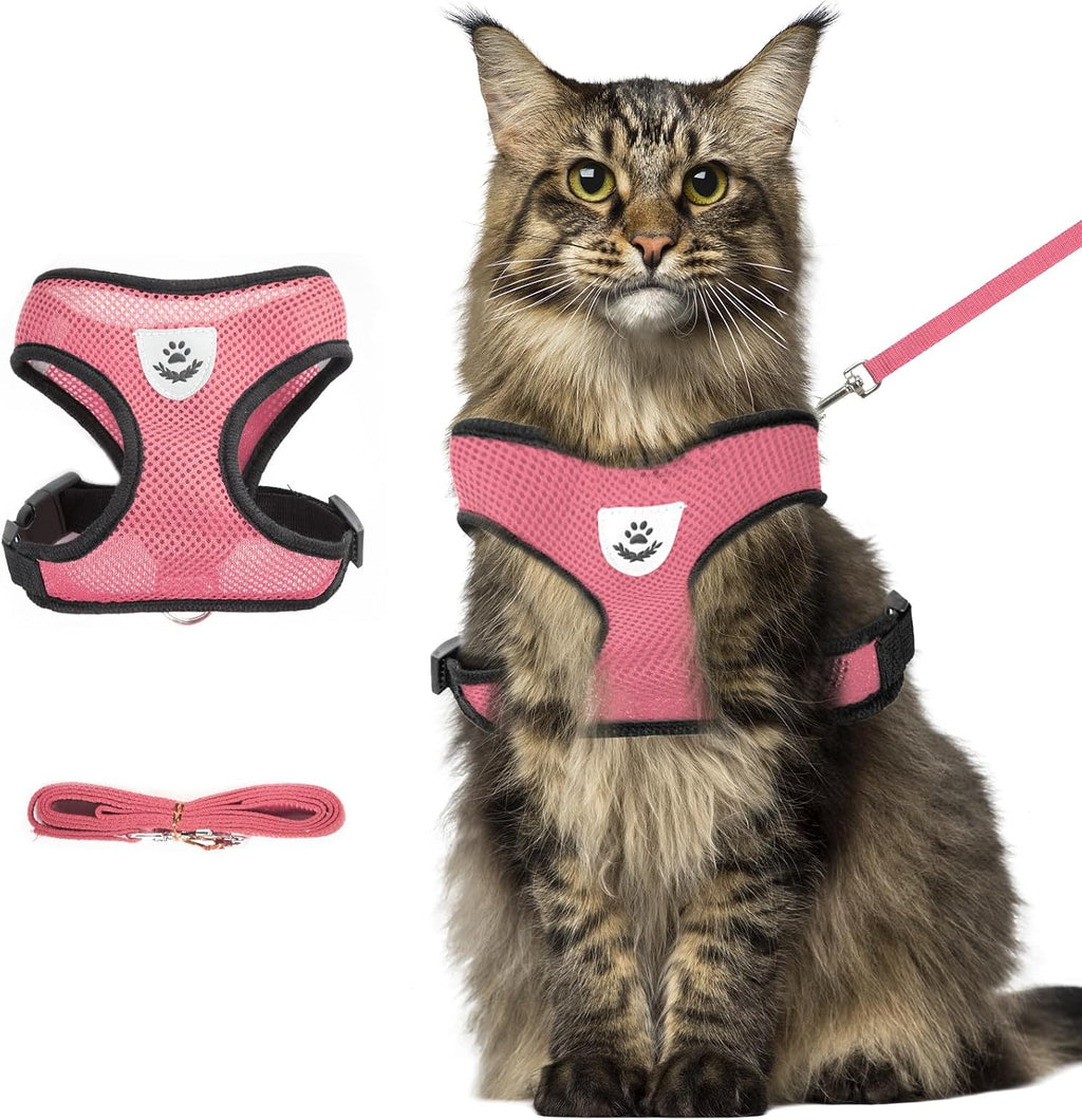 Escape proof cat harness with quick snap buckles top view