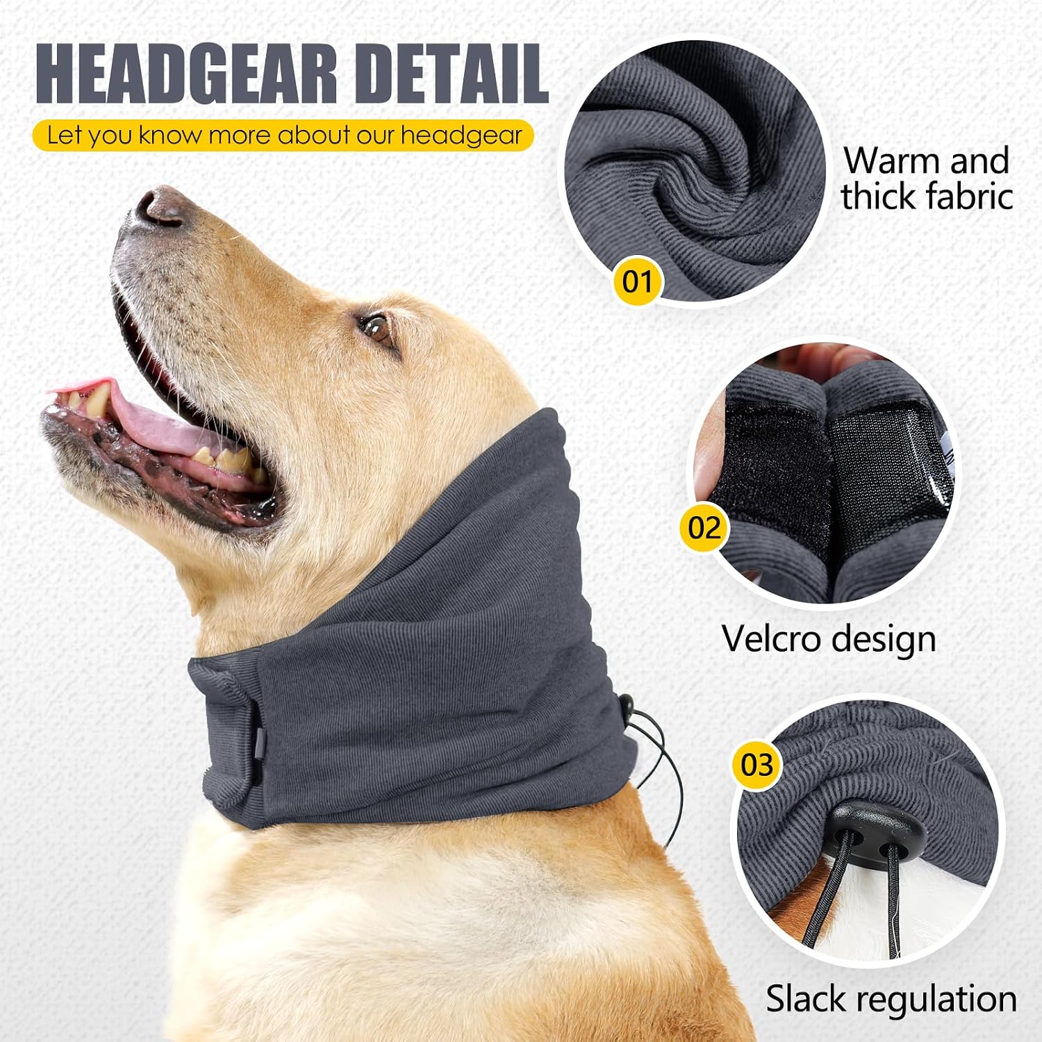 Johnbolin dog calming hoodie showing adjustable fastener detail