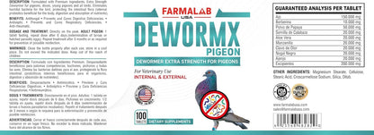 Farmalab Dewormx vegetable flavored health vitamin tablets for racing pigeons