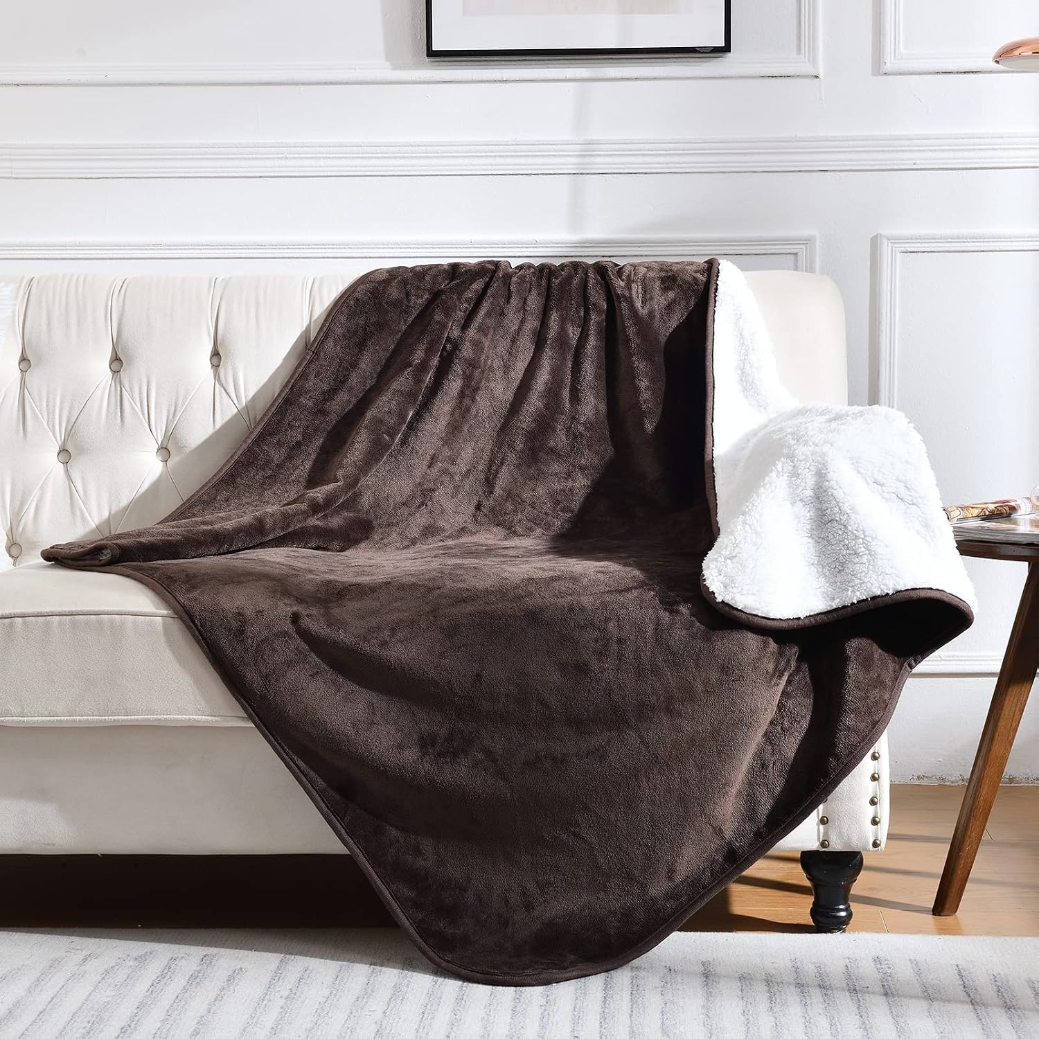Yaning 50x60 inches waterproof throw blanket style presentation on a couch