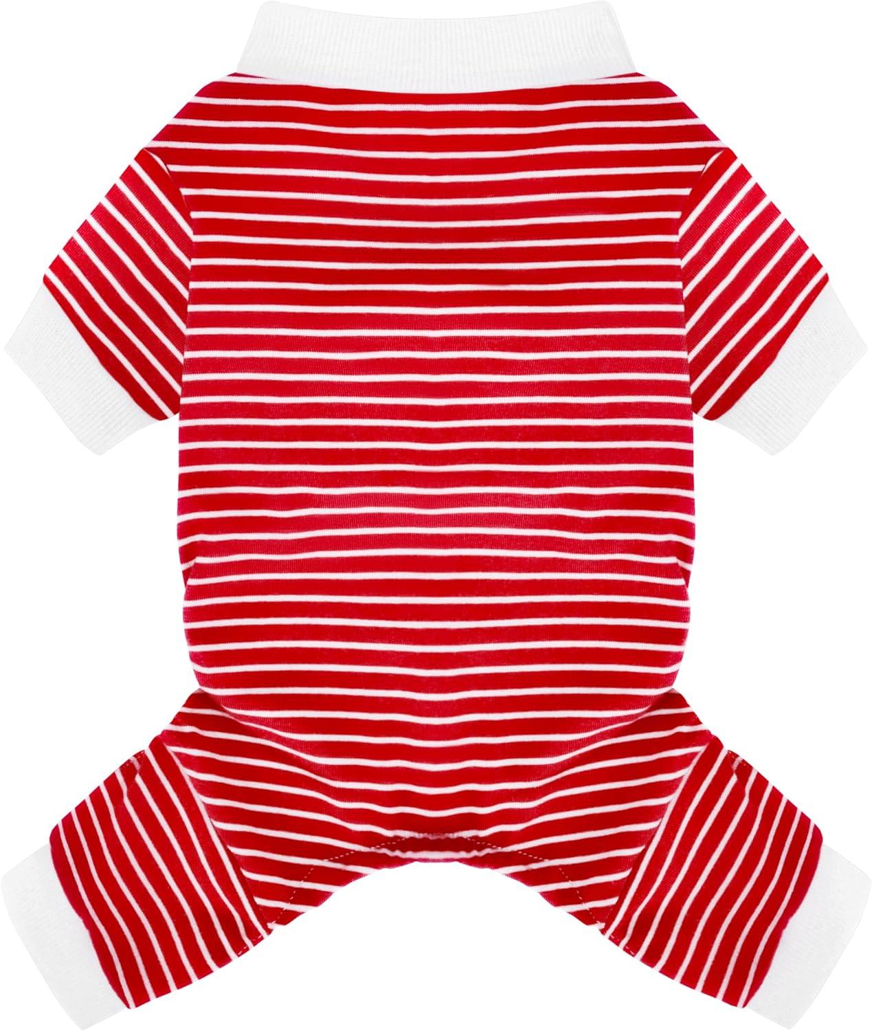 Paiaite Blue Striped Dog Pajamas: 4-Legged Cotton Stretchable Jumpsuit Pjs - Lightweight Cozy Puppy Onesie Clothes, Comfortable Pet Sleepwear for Hair Shedding Coverage M - Image 9
