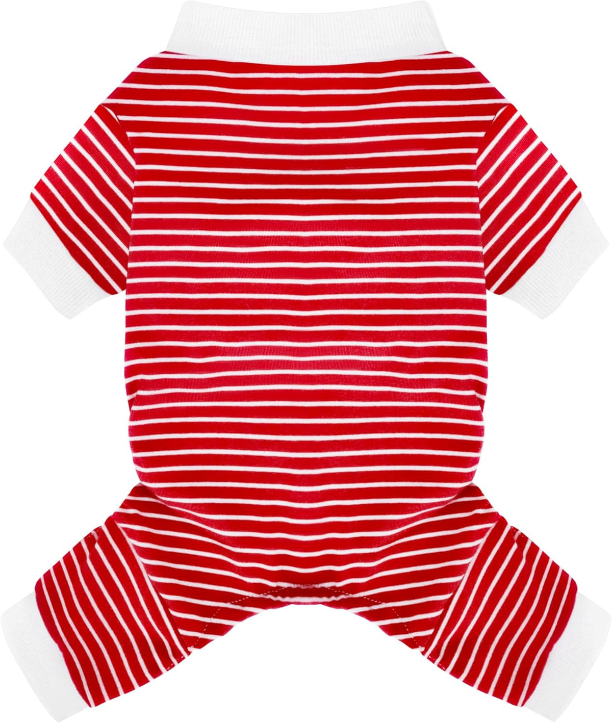 Paiaite Green Striped Dog Pajamas: 4-Legged Cotton Stretchable Jumpsuit Pjs - Lightweight Cozy Puppy Onesie Clothes, Comfortable Pet Sleepwear for Hair Shedding Coverage M - Image 9