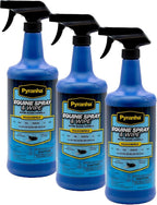 Pyranha fly spray container in a barn setting