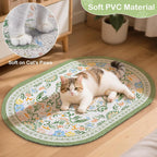 Bienbee cat litter mat placed under a modern indoor litter box
