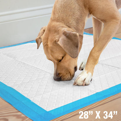 Side view of stacked Four Paws extra-absorbent polymer puppy pads