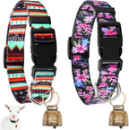 2 Pack Goat Collars with Bells, Sheep Grazing Copper Bells and Adjustable Nylon Collar Set Loud Bronze Bell Small Farm Animal Sheep Cow Accessories(Blue, White,Plaid Pattern) - Image 10