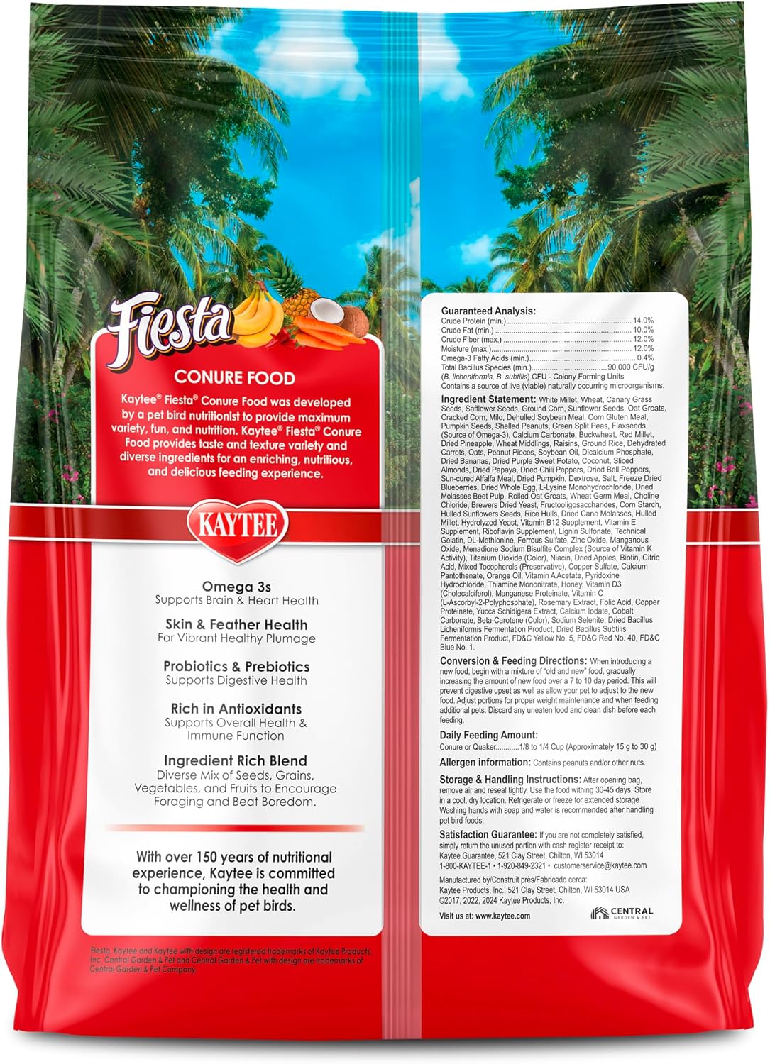 Kaytee Fiesta Conure Food, Nutritious and Fun Blend, Supports Skin, Feather, Digestion, Brain and Heart Health, 4.5 pounds - Image 11