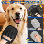 Five finger electrostatic pet hair remover mitt for dog grooming