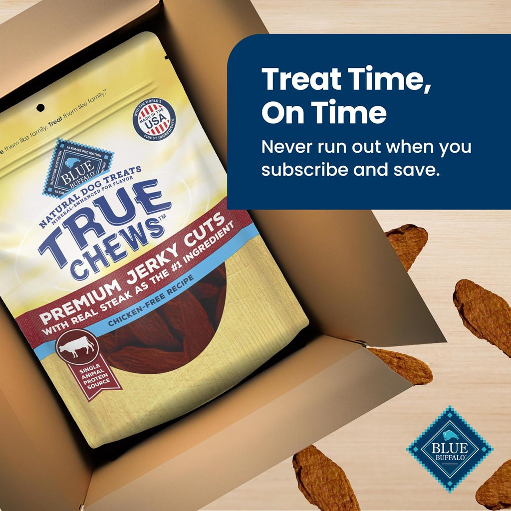 Blue Buffalo True Chews Beef Premium Jerky Cuts Natural Dog Treats, Chicken-Free Dog Snacks, Healthy Reward or Training Treat, Made in the USA with Real Steak & Natural Ingredients, 30 oz. - Image 10