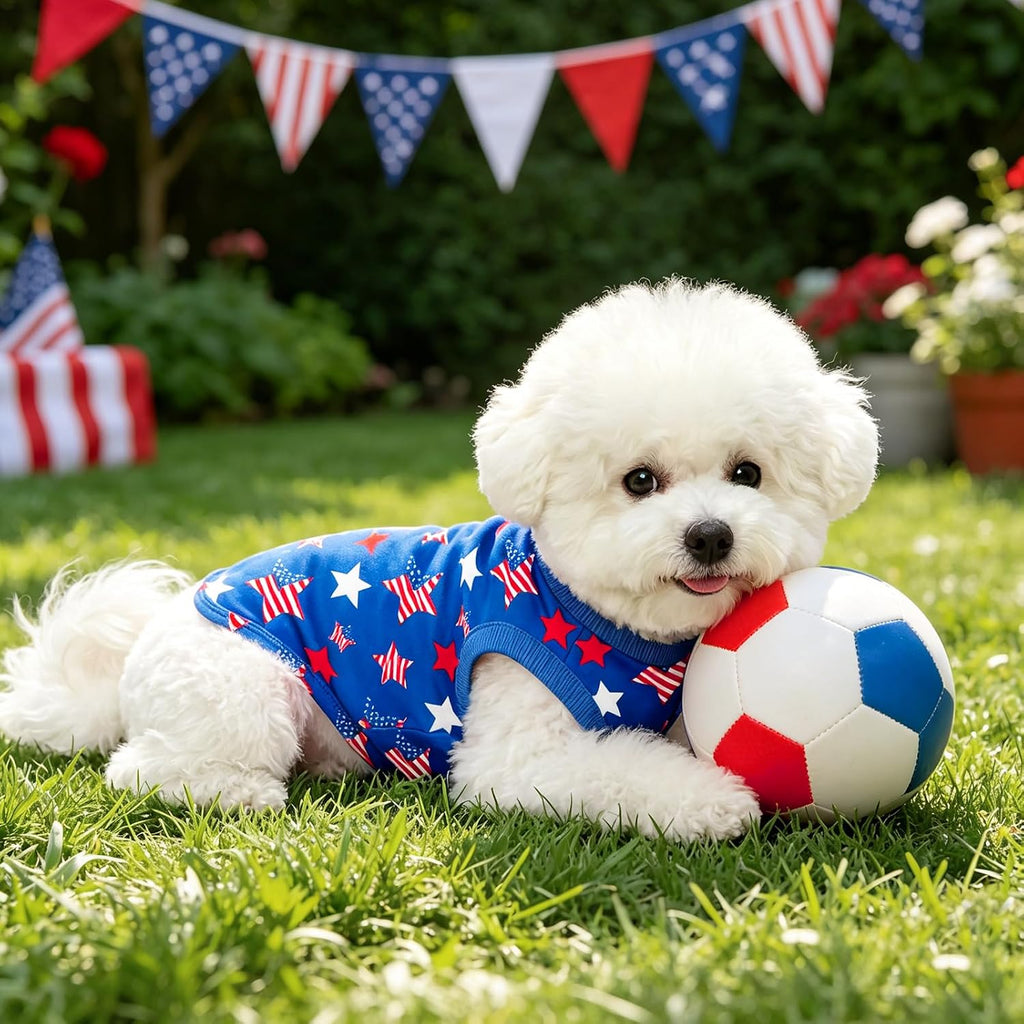 Soft polyester blend patriotic dog outfit for Independence Day
