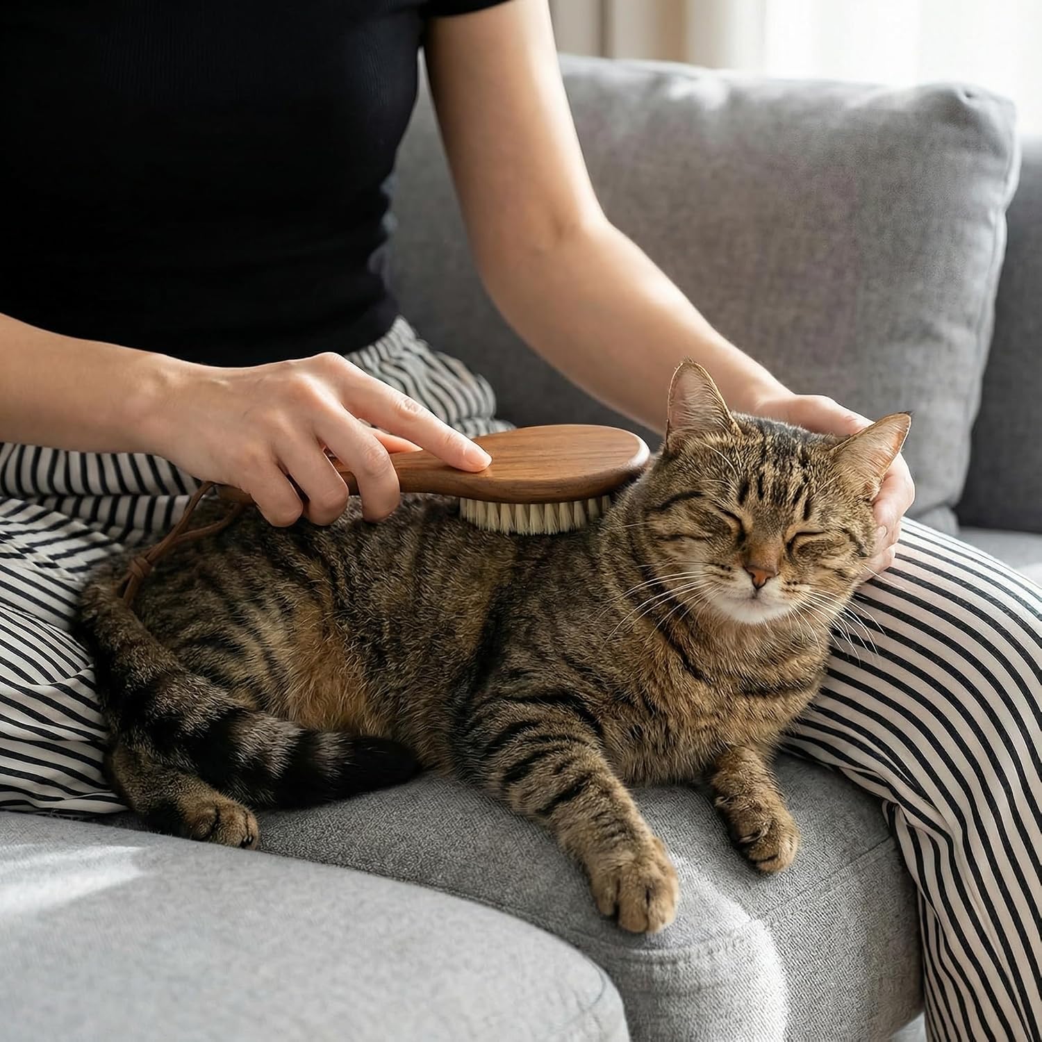 Takavu gentle feline grooming brush ideal for kittens and senior cats with sensitive skin