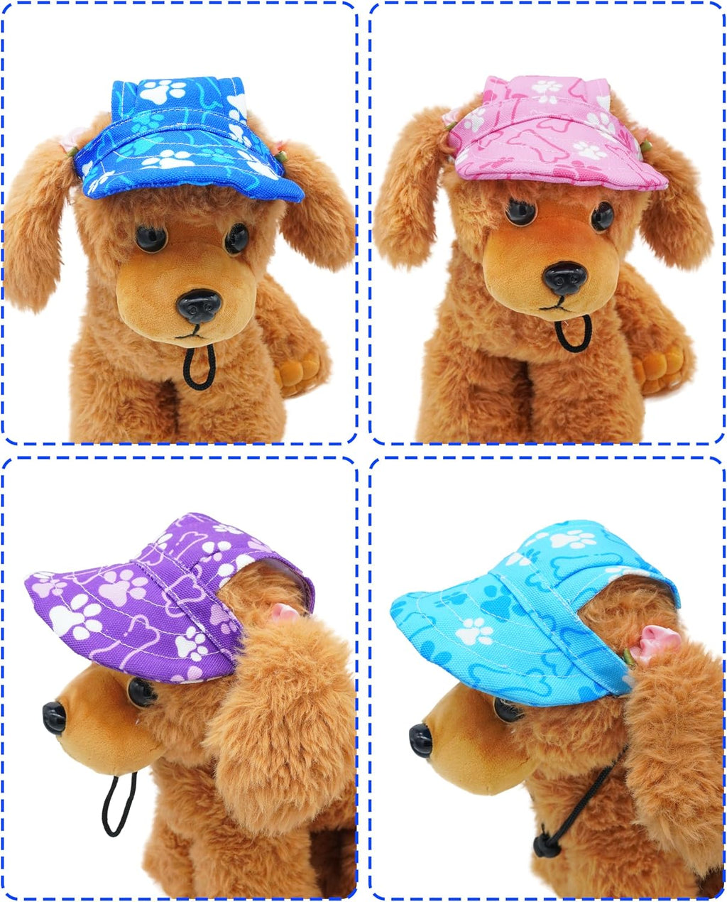 Side profile of Pet Show dog visor with adjustable strap