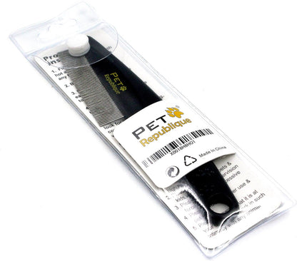 Side view of Pet Republique flea comb showing pin flexibility