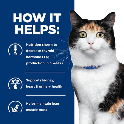Close up view of the Hill's Prescription Diet y/d thyroid care product details label.