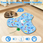An adult indoor cat interacting with the Orhomelife motion activated pet toy.