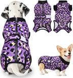 SlowTon Recovery Suit for Dogs - Dog Surgery Suit Female Spay Male Neuter, Dog Surgery Recovery Suit with Zipper, Pet Surgical Onesies Bodysuit Abdominal Wound Bandages (Pink Leopard, S) - Image 10