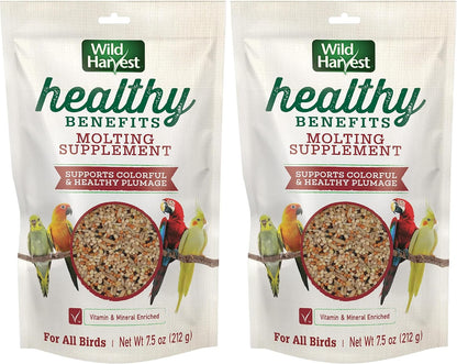 Wild Harvest healthy benefits vitamin enriched dietary additive for pet birds.