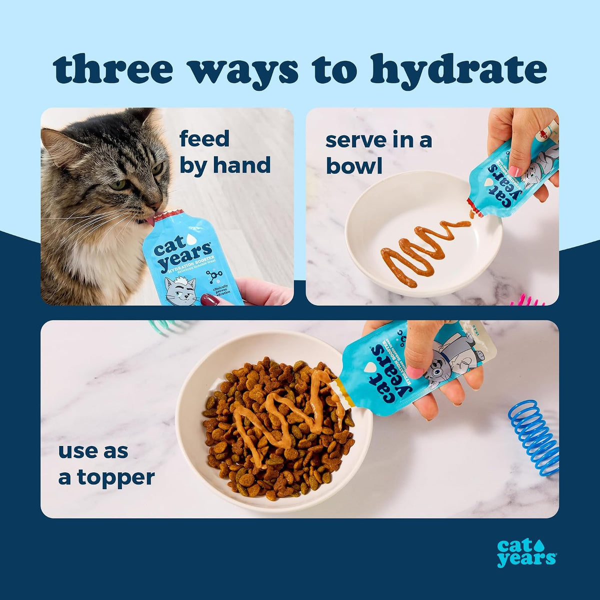 Authentic Cat Years high protein low calorie lickable snack packaging