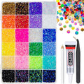 Qiipii 24 Color Jelly Resin Rhinestones front view of storage box