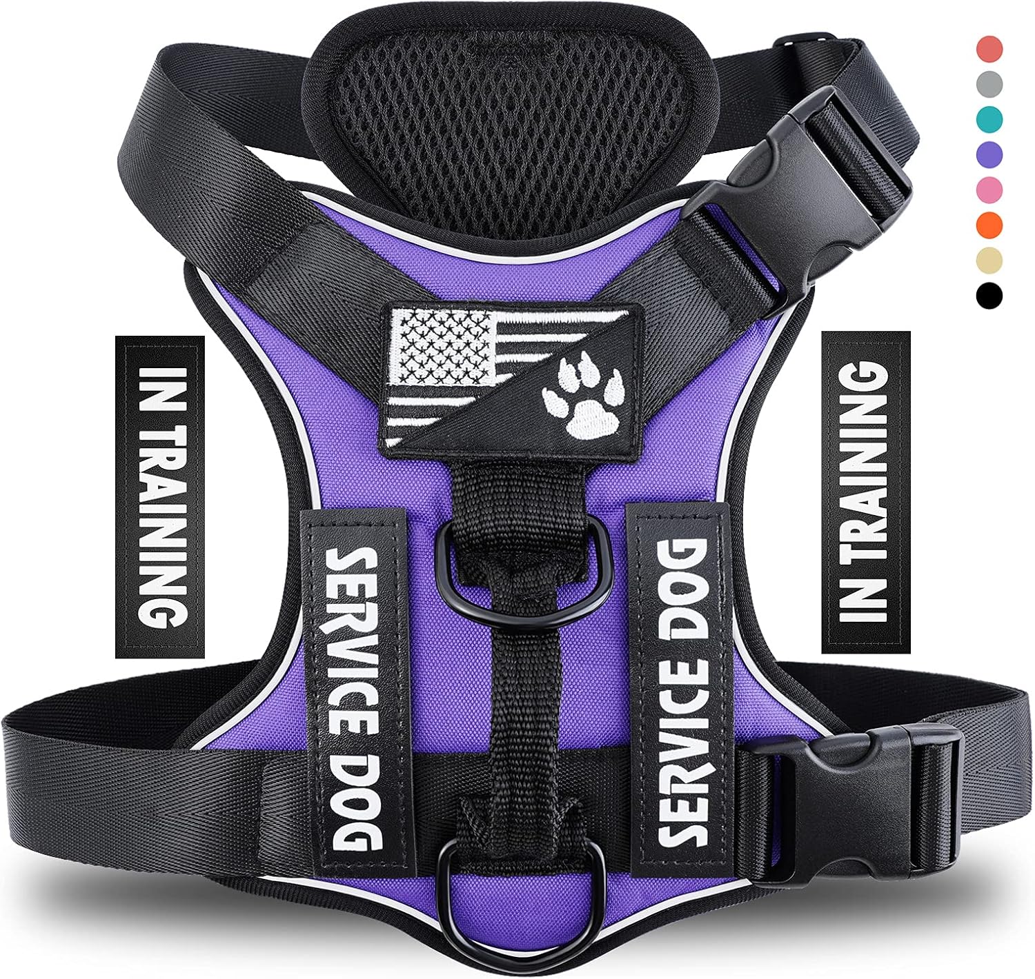 Demigreat small size service dog harness laid flat showing straps