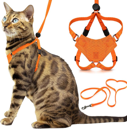 Houdini(TM) Escape Proof Cat Harness and Leash Set by OutdoorBengal - Black, Medium Cat Harness for Walking - Image 10