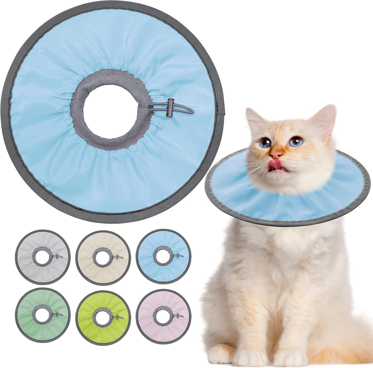 Seyezo Lightweight Cat Cone Collar Soft, Soft Comfortable Cat Recovery Collar After Surgery, Elizabethan E Collar for Cats, Cone for Cats to Stop Licking (Pale Pink, Small) - Image 12