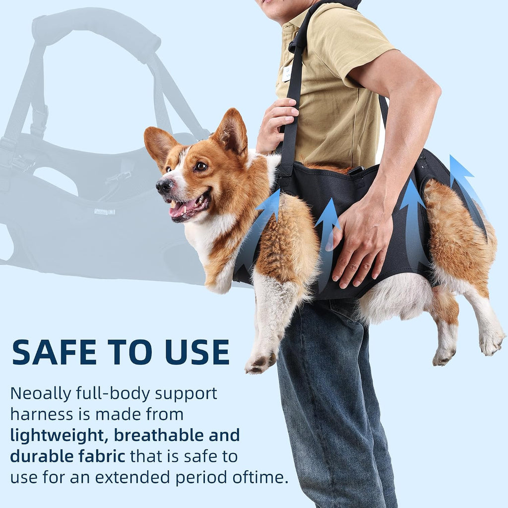 Close up of Eledume dog lift harness adjustable straps