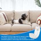 Pet Soft disposable wraps back view illustrating coverage for small puppies