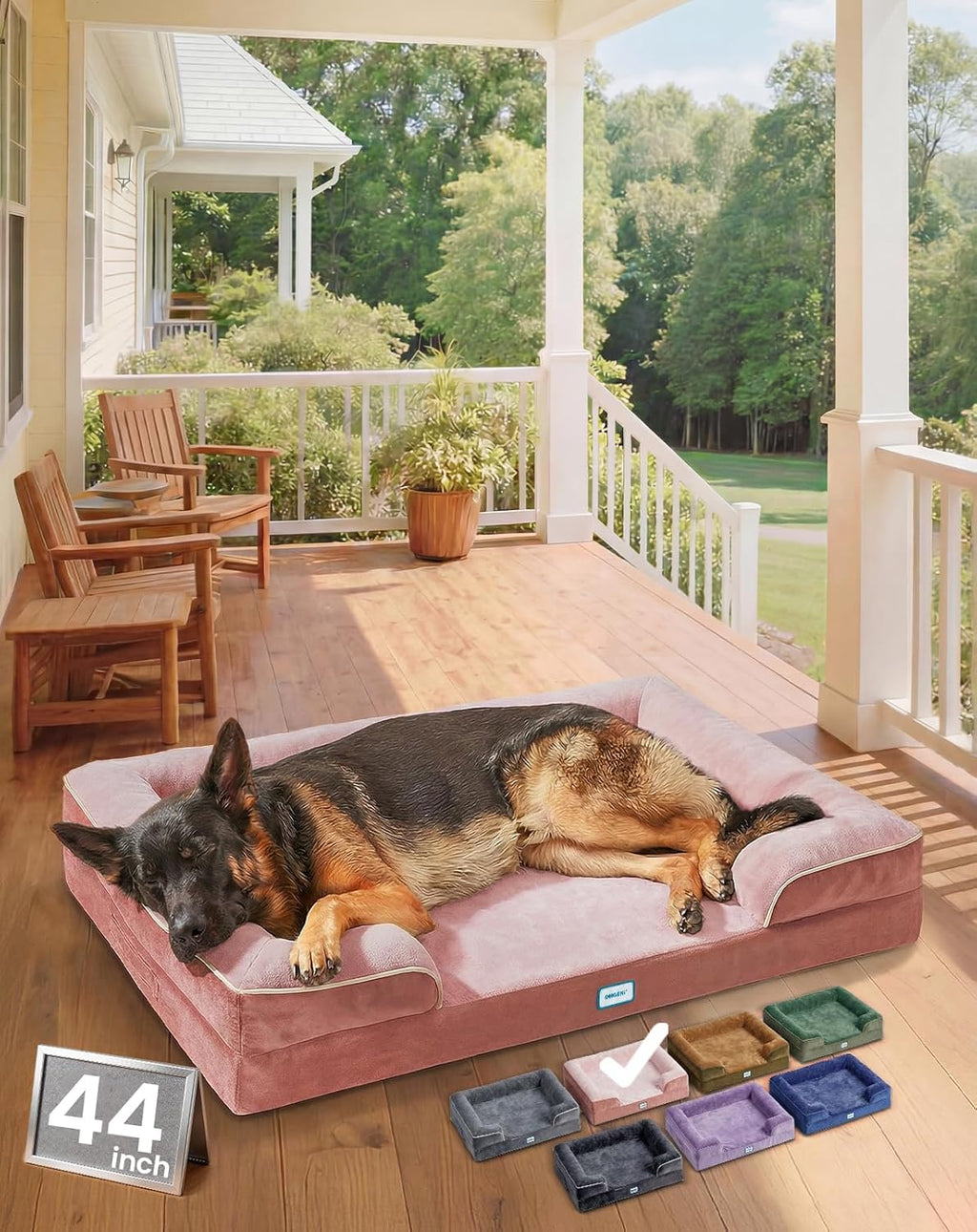 OhGeni Orthopedic Dog Bed Couch Cat Sofa for Large Sized Pets with Memory Foam, Machine-Washable Waterproof Removable Cover, Soft Comfortable Fabric, 35-inch (Gray) - Image 13