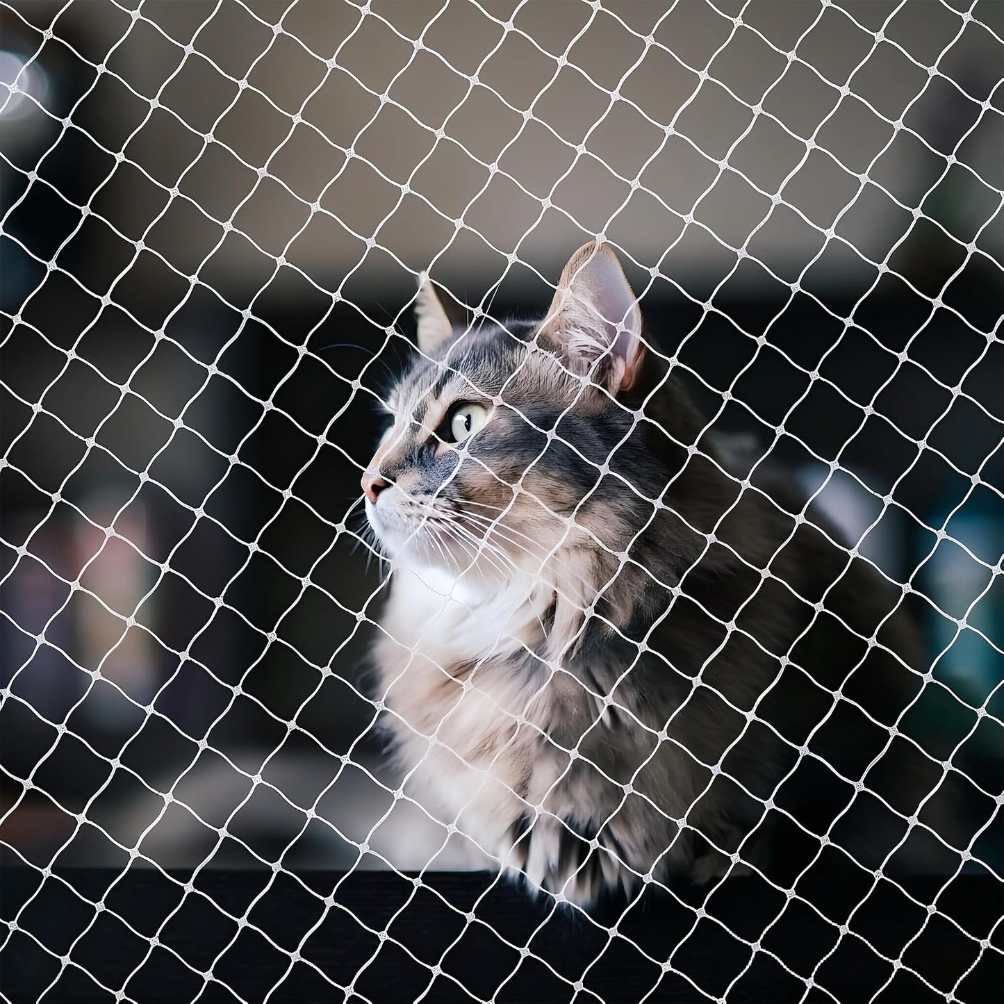 Cat Netting for Balcony, Cat Netting Anti-Fall Mesh Fence, Anti Bird Netting for Garden/Balcony, Transparent Nylon Pet Mesh Fence for Dogs & Cat, Pet Safety Net for Balcony/Stairs/Window - Image 10