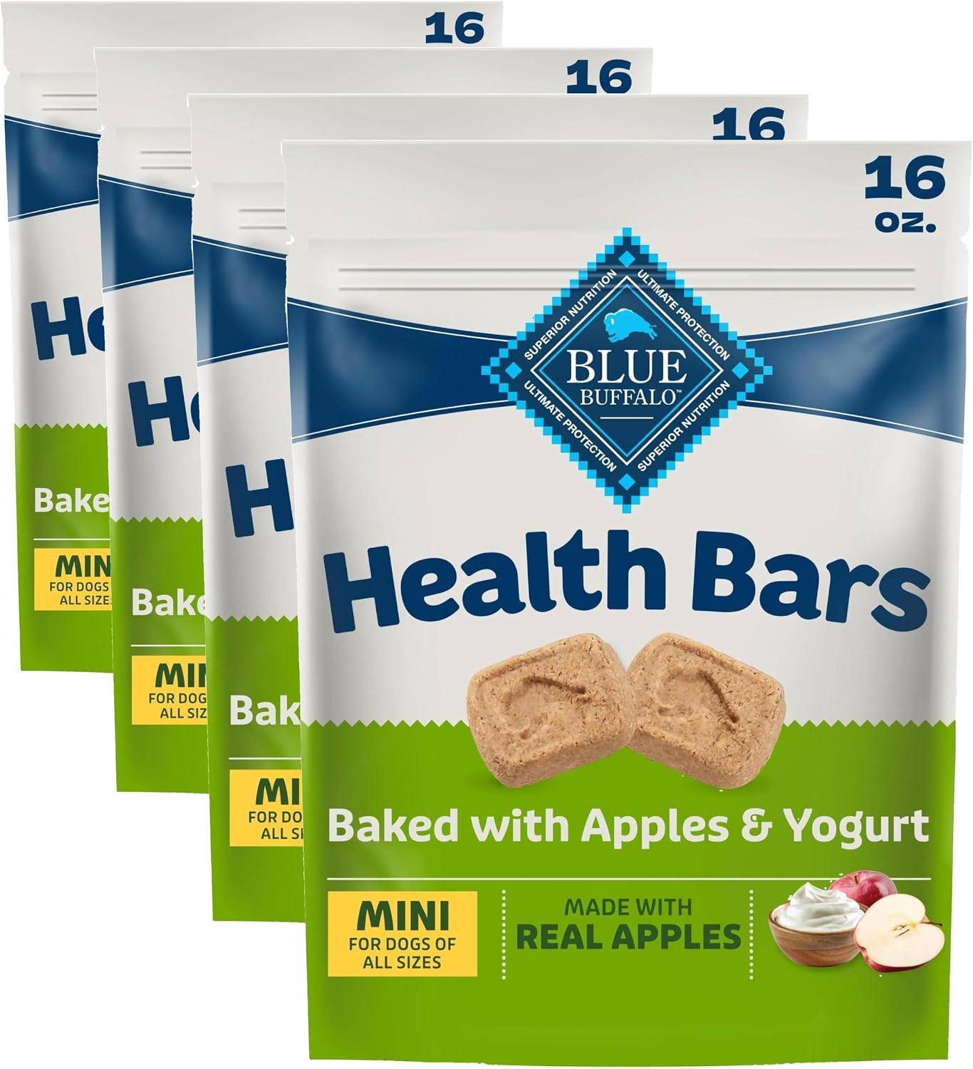 Blue Buffalo Mini Health Bars Apples & Yogurt Crunchy Dog Biscuits, Bite-Sized for Training, Oven-Baked with Real Apples & Natural Ingredients, Healthy Dog Treats, 16 oz. - Image 15