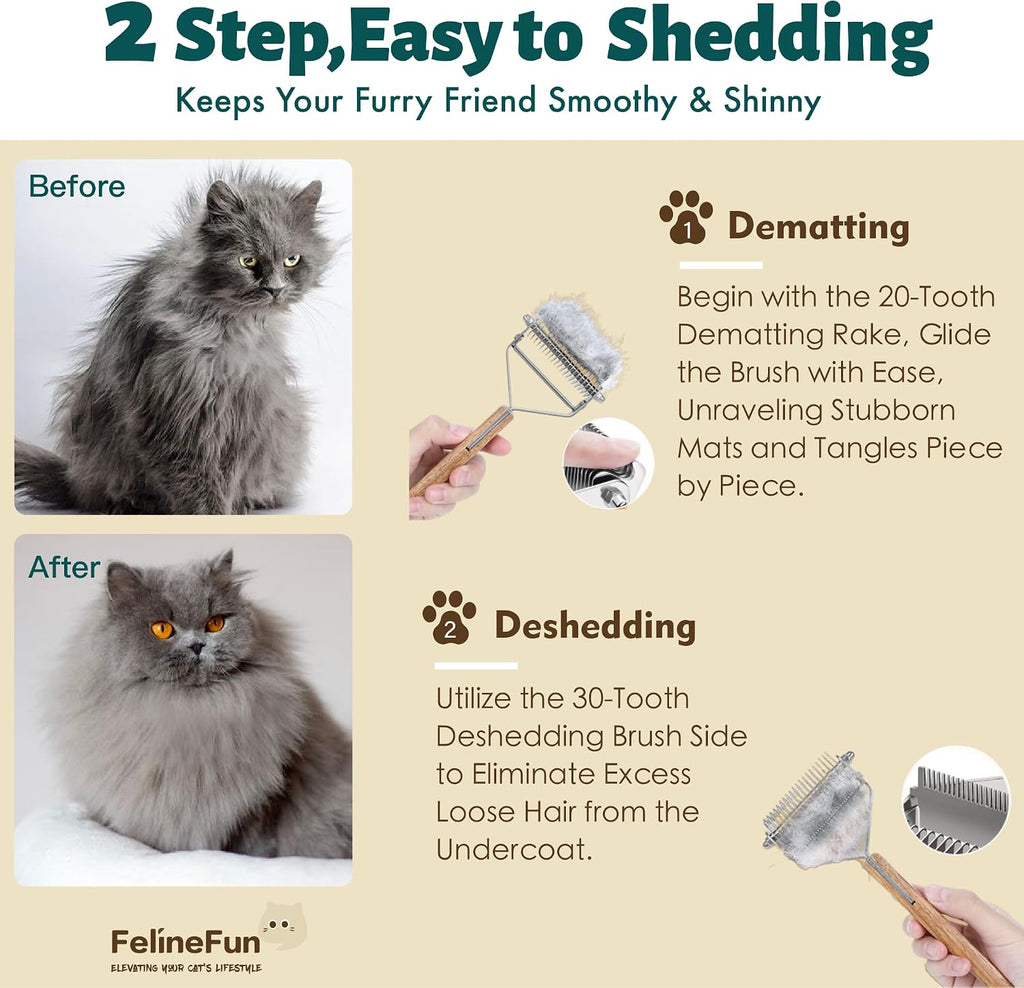 FelineFun deshedding tool side view showing structural thickness and rivets
