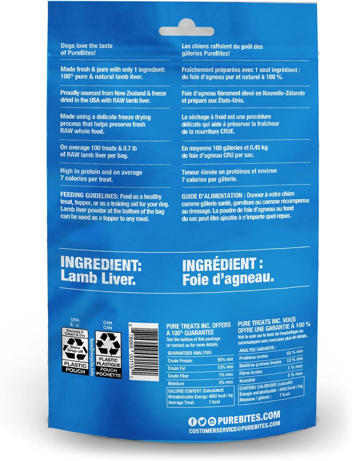 Nutrient rich single ingredient dog treats by PureBites for training rewards