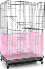 Comparison of bird cage with and without Shappy seed catcher installed