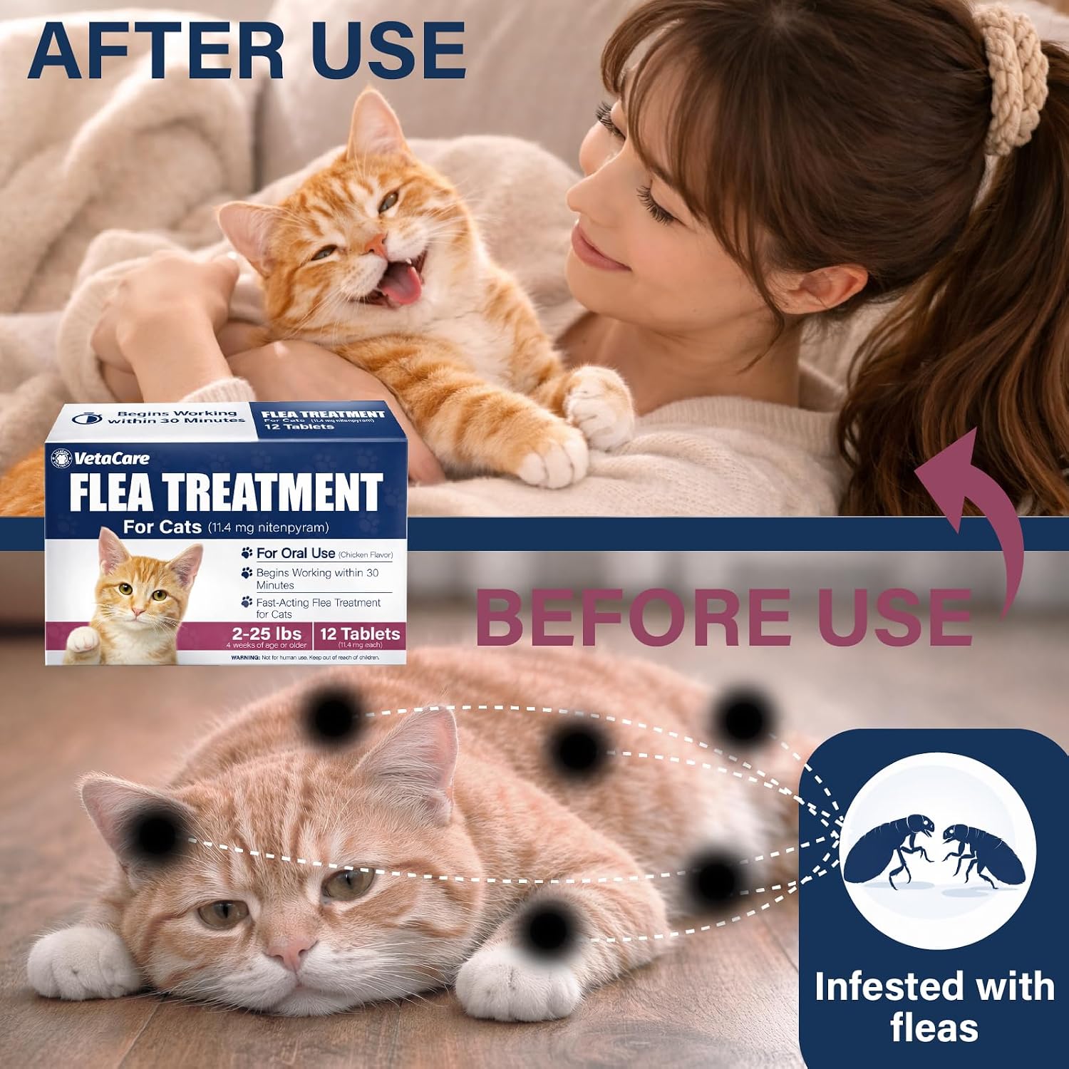 Capstar non topical flea medication for cats close up view of tablet blister pack